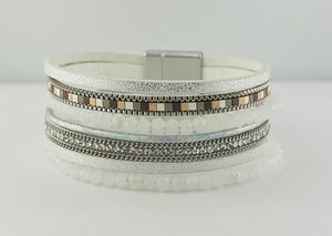 Leather magnetic bracelet