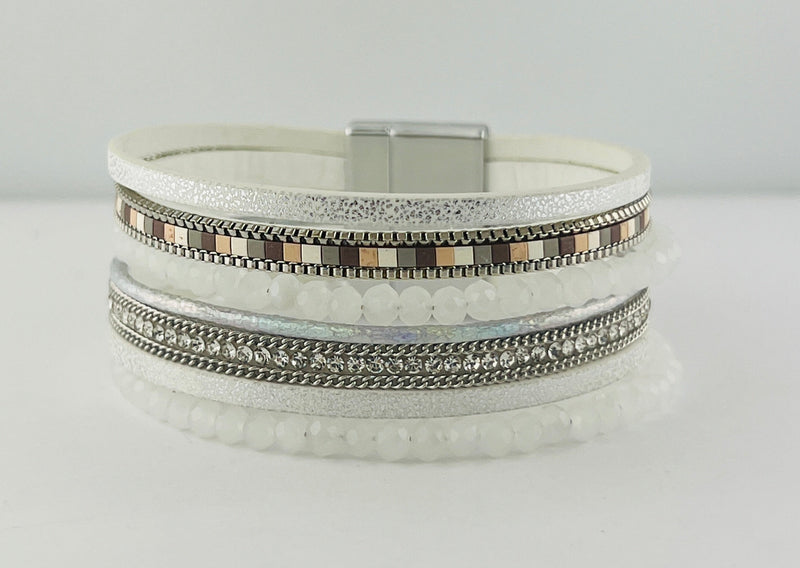 Leather magnetic bracelet