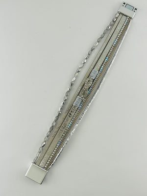 Leather magnetic bracelet