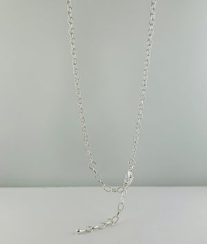 Long Chain Necklace with Metal Chain