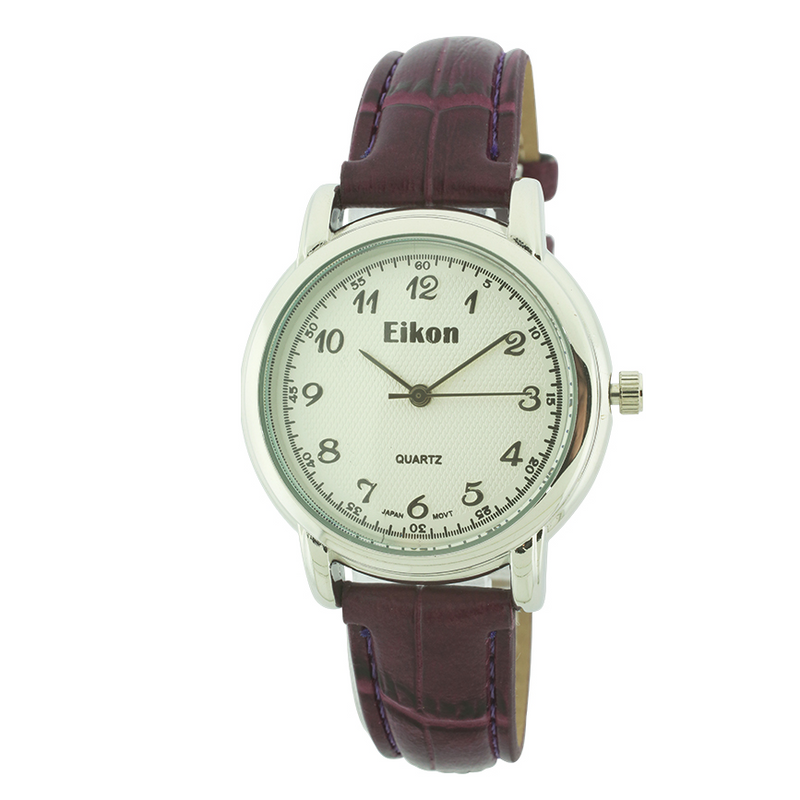 Medium Round Face Strap Watch(Silver)