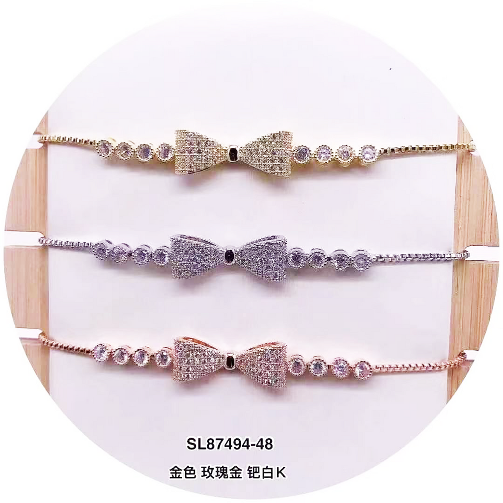 "Bowknot" C.Z Crystal Adjustable Bracelet