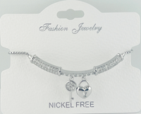 "key" "heart" C.Z crystal adjustable bracelet