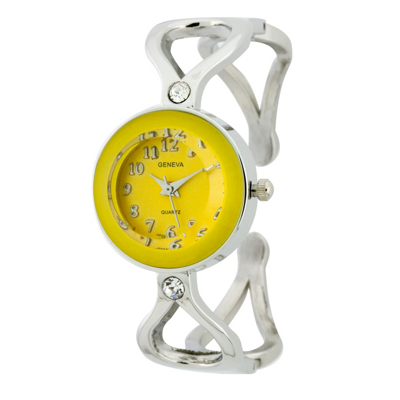 ROUND FACE LADY CUFF WATCH