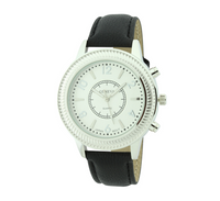 Round Face With Pattern Around Dial Strap Watch（white face）