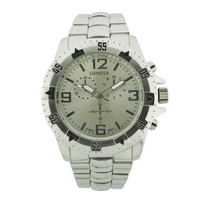 Big Round Face Men Link Watch