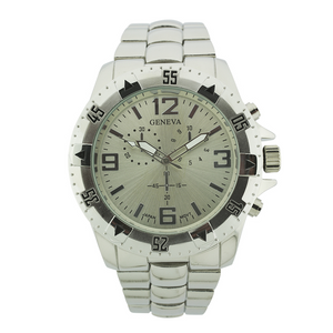 Big Round Face Men Link Watch