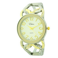 Round Face Arabic Cuff Watch And Stones