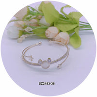 "Star/Circle" Shape C.Z Crystal Cuff Bracelet