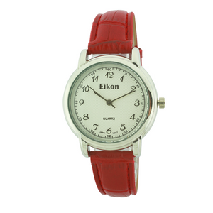 Medium Round Face Strap Watch(Silver)