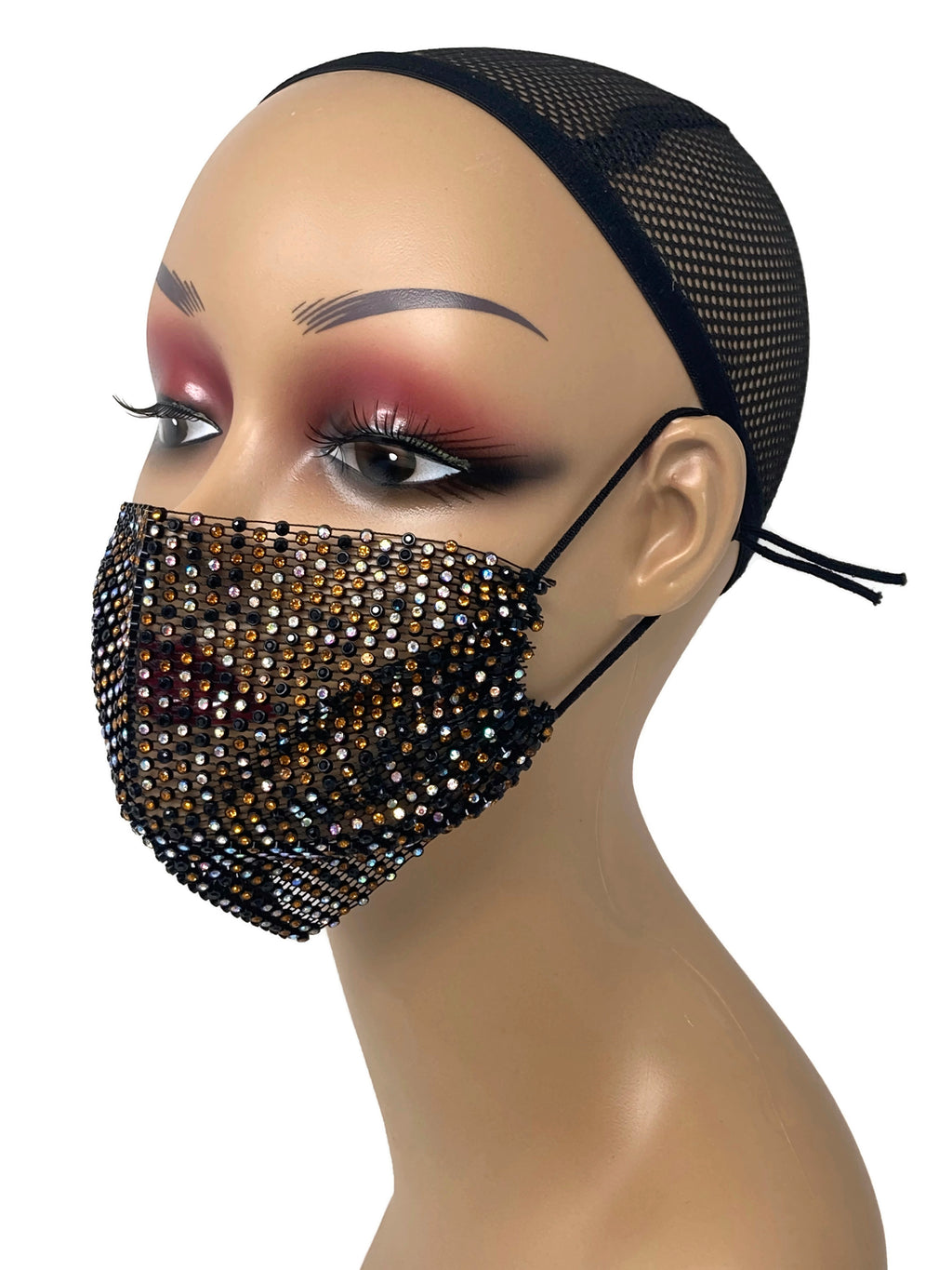 Grid Rhinestone Crystal Mask（AnimalPrint）