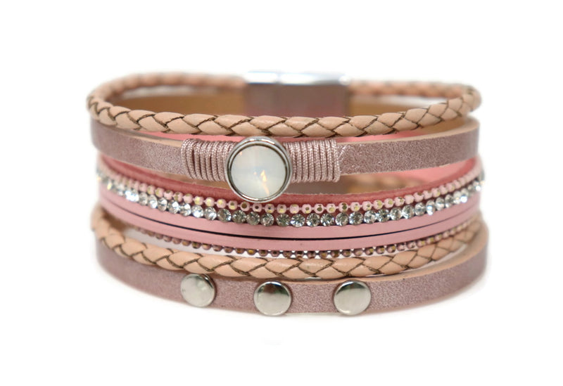 Fashion leather wide bracelets with Magnetic clasp