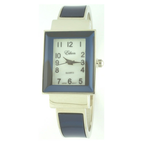 RECTANGLE GLOSSY COAT CUFF WATCH(Silver face)
