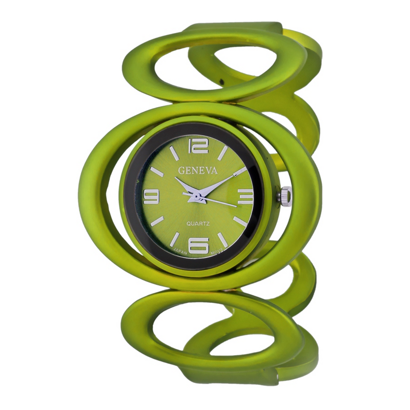 ROUND FACE RING CUFF LADY WATCH.MATTE FINISH BAND