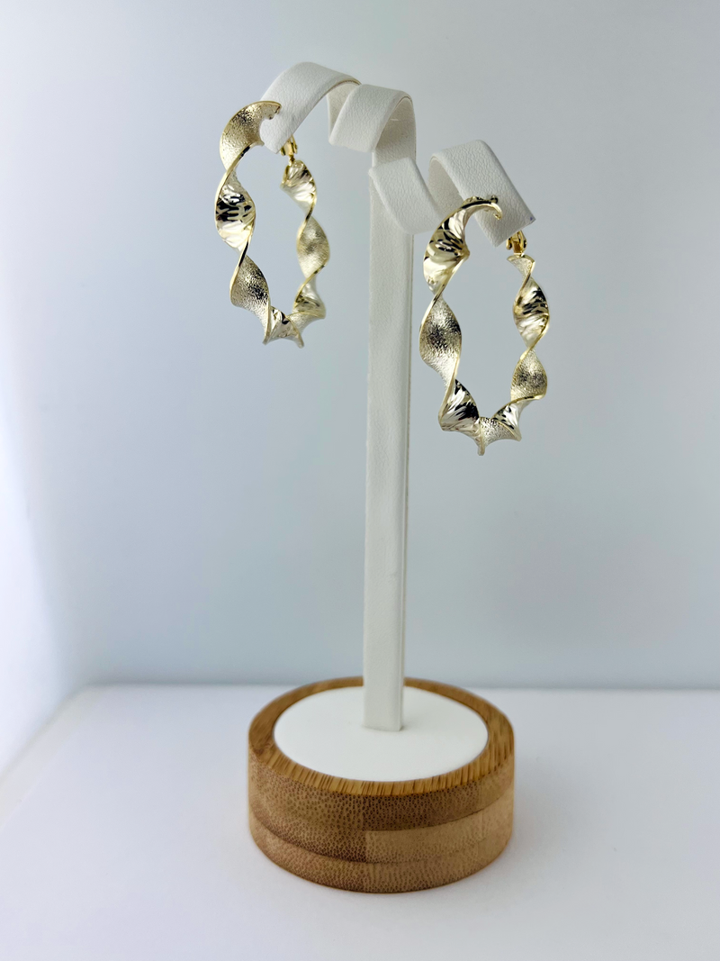 C.Z Rhodium Plated Crystal hoop Earring