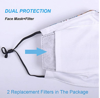 Reusable Washable Cotton Face Mask with Two Filter