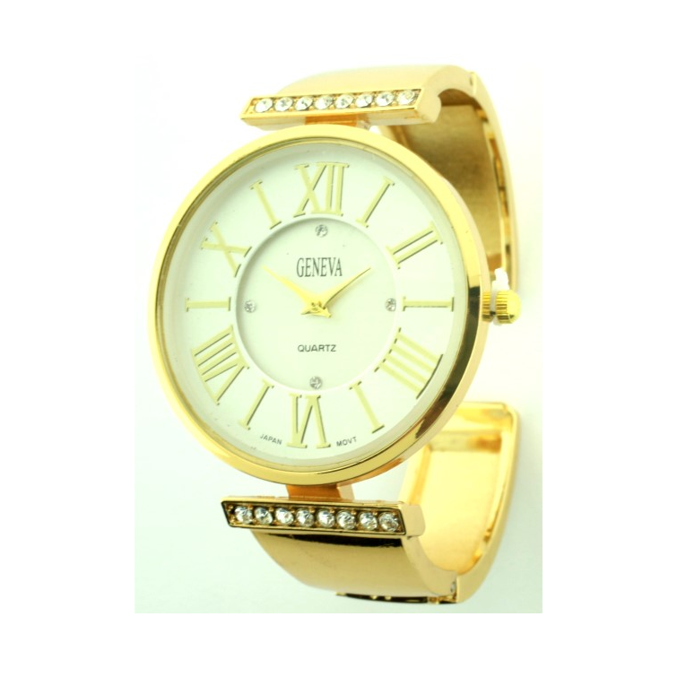 Roman Numerals Round Face Lady Cuff Watch