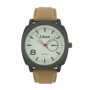 Round Face Shape With Small Eye on The Right, Men Strap Watch