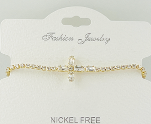 Cross CZ Crystal adjustable bracelet