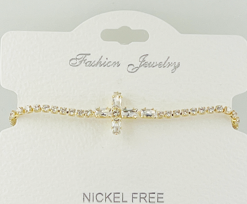 Cross CZ Crystal adjustable bracelet