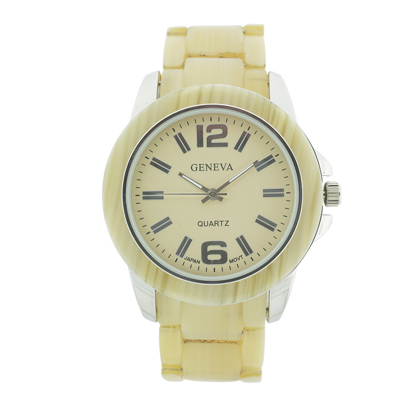 Round Face Plastic Lady Link Watch