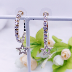 C.Z Rhodium Plated Crystal Earring