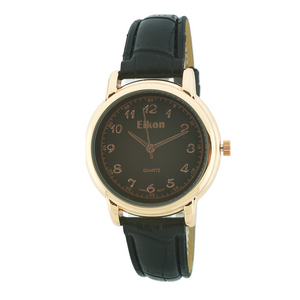 Medium Round Face Strap Watch(Black face)