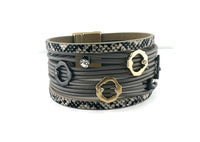 Genuine leather magnetic bracelet