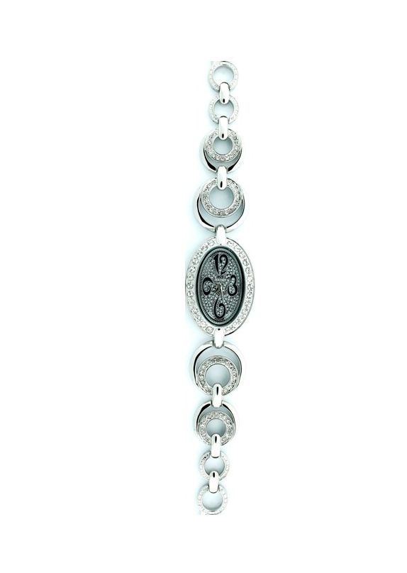 OVAL FACE WITH A LOT OF CRYSTAL. RING CHAIN BRACELET WATCH