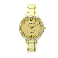 Lady Small Link Round Face Watches with Stones on Dial