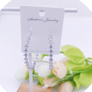 C.Z Rhodium Plated Crystal Earring