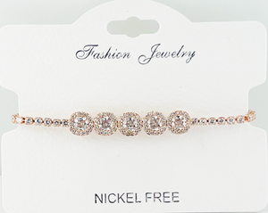 C.Z Crystal adjustable bracelet(rosegold)