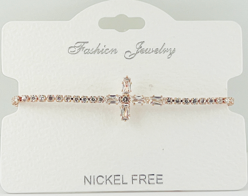 Cross CZ Crystal adjustable bracelet