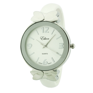 Round Face Arabic & Stick Bow Tie Cuff Watch.