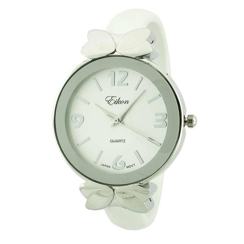 Round Face Arabic & Stick Bow Tie Cuff Watch.