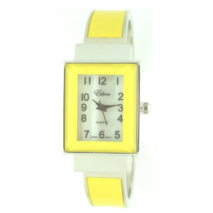 RECTANGLE GLOSSY COAT CUFF WATCH(Silver face)