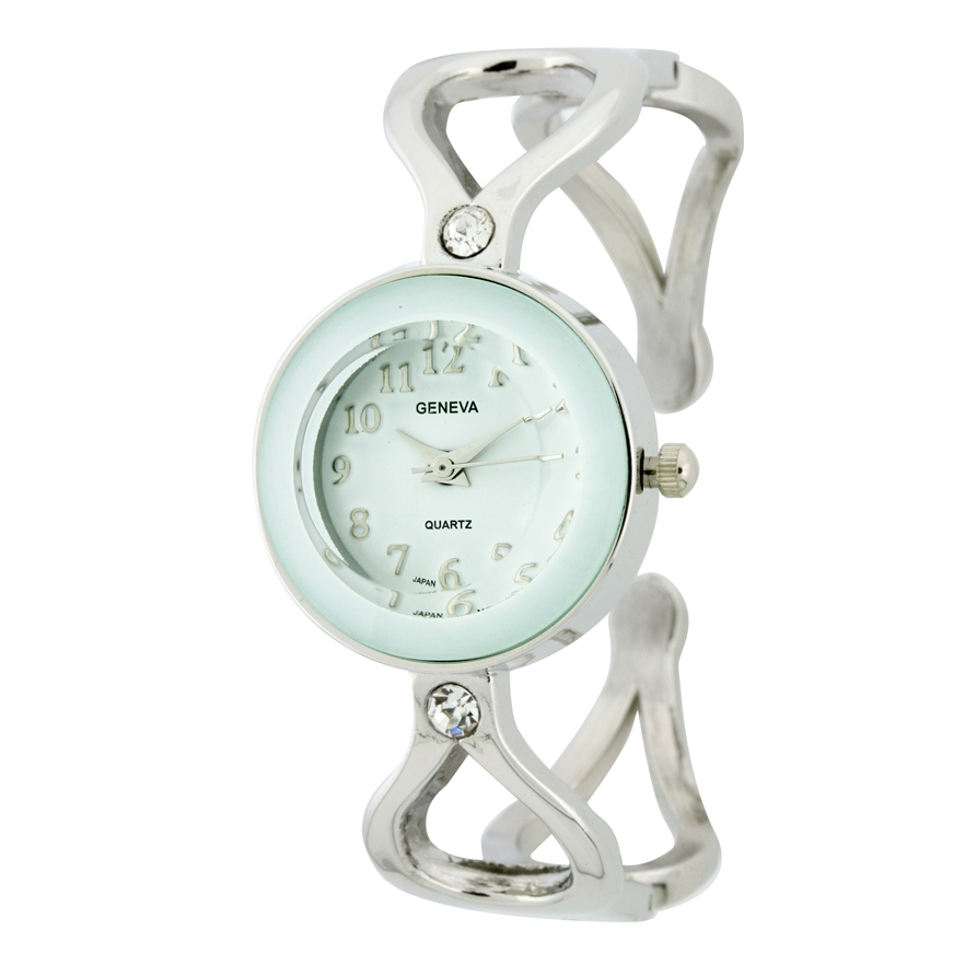 ROUND FACE LADY CUFF WATCH