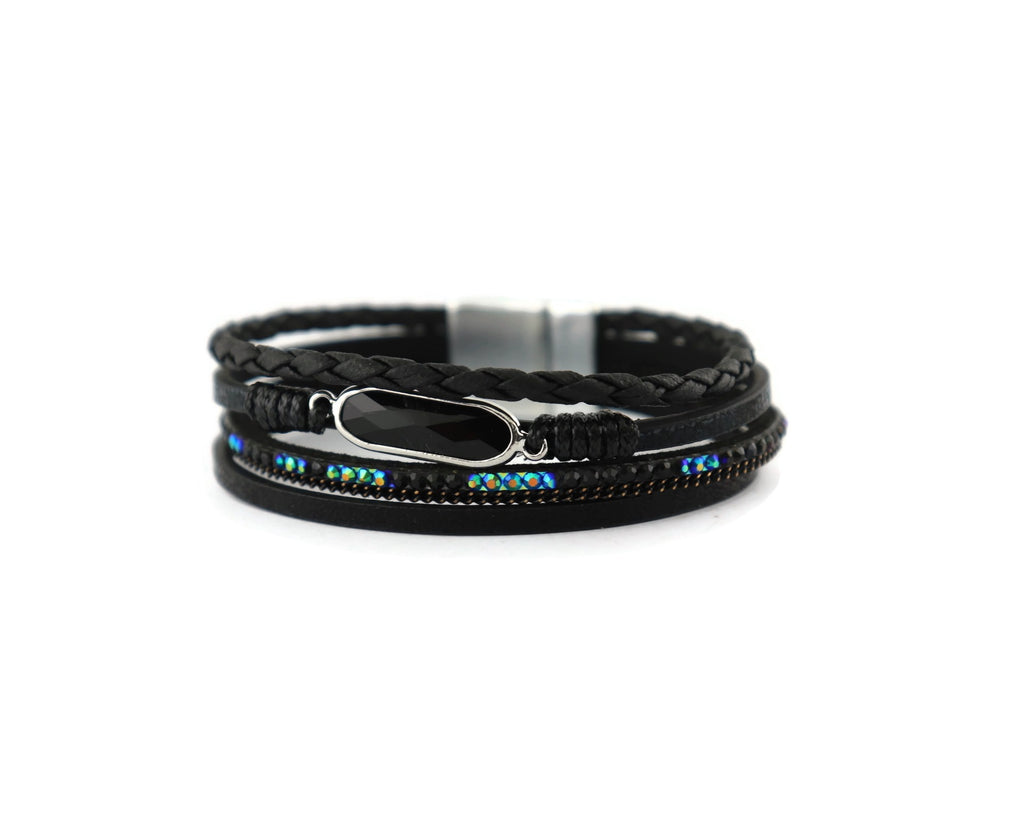 Magnetic Closure Leather Bracelet