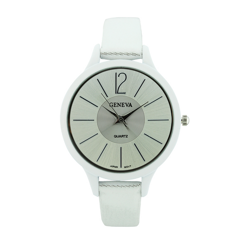ROUND CLASSIC FACE, GLOSSY STRAP BAND LADY WATCH