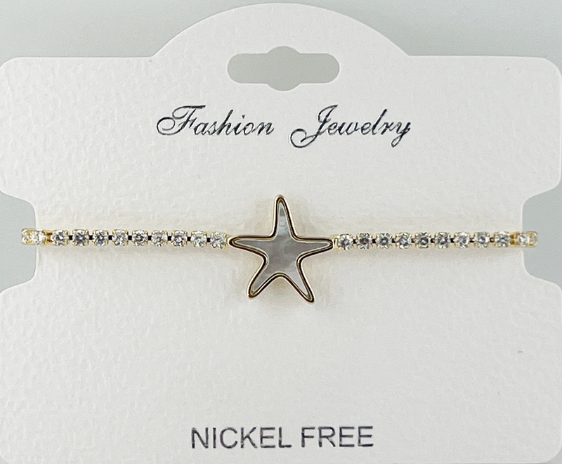 "Star" C.Z Crystal Adjustable Bracelet