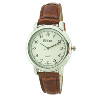 Medium Round Face Strap Watch(Silver)