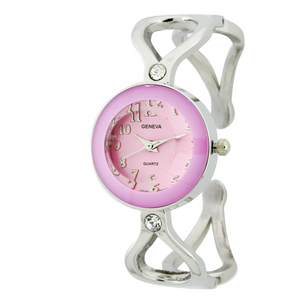 ROUND FACE LADY CUFF WATCH