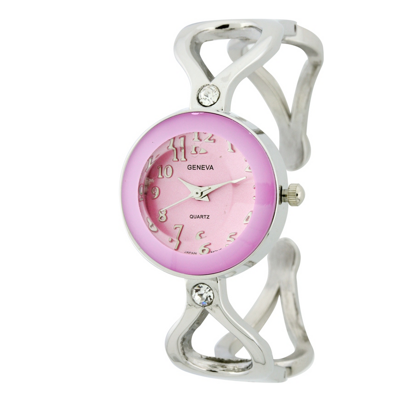 ROUND FACE LADY CUFF WATCH