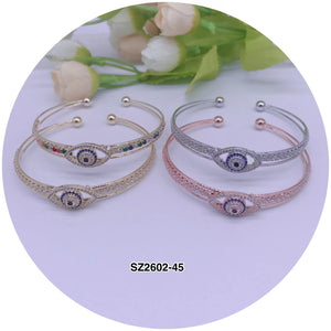 Evil eye C.Z crystal cuff bracelet