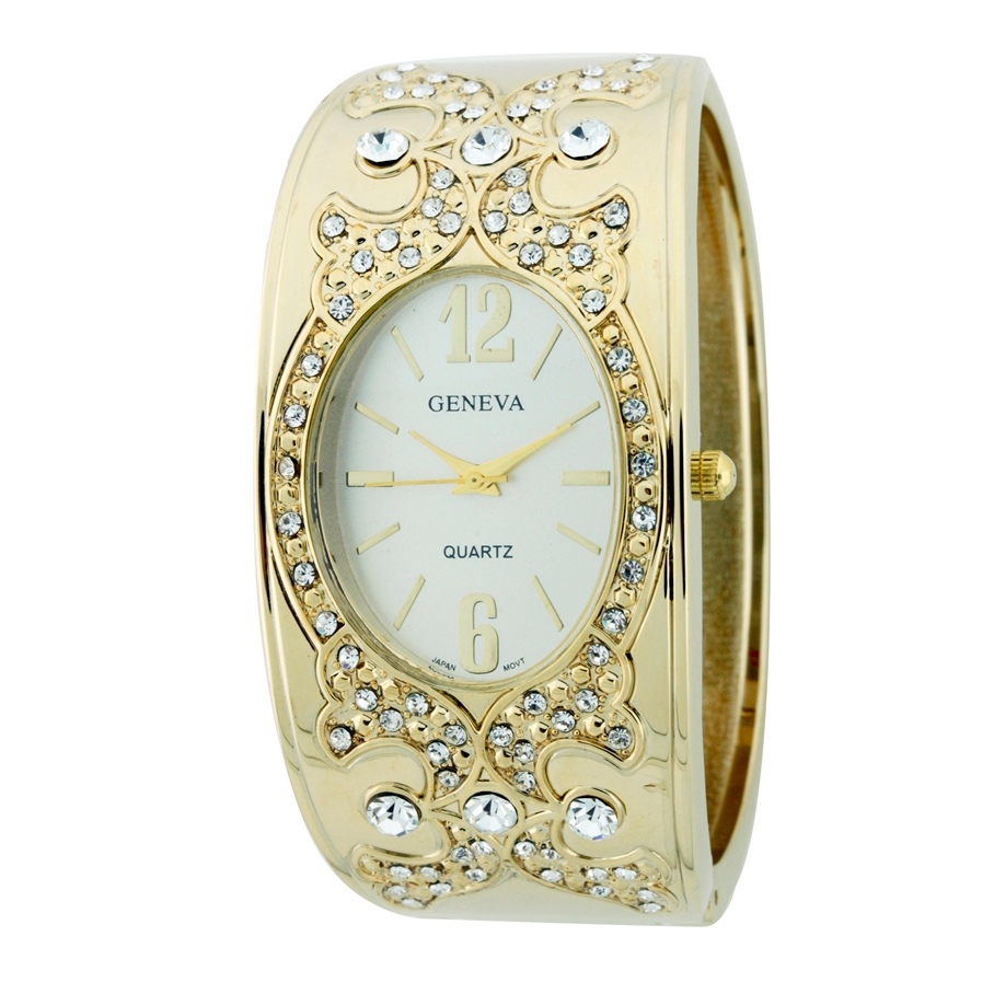 GLITTER STONE BANGLE WATCH