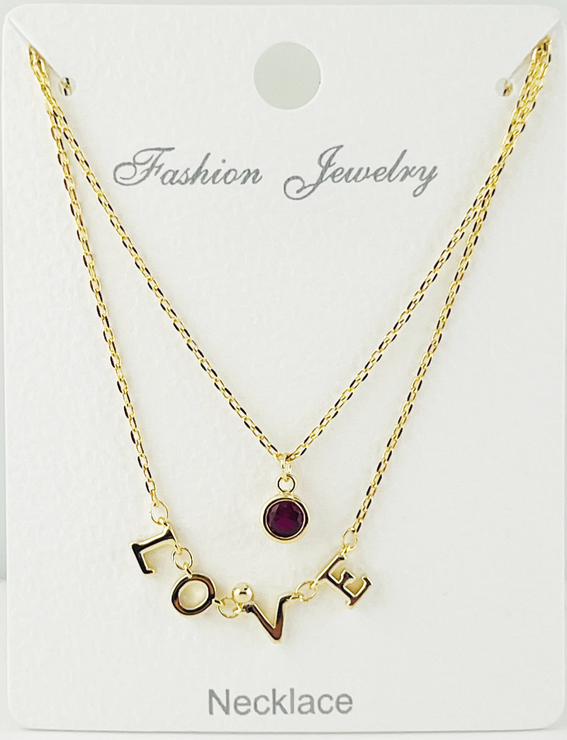 “Love” C.Z Crystal necklace