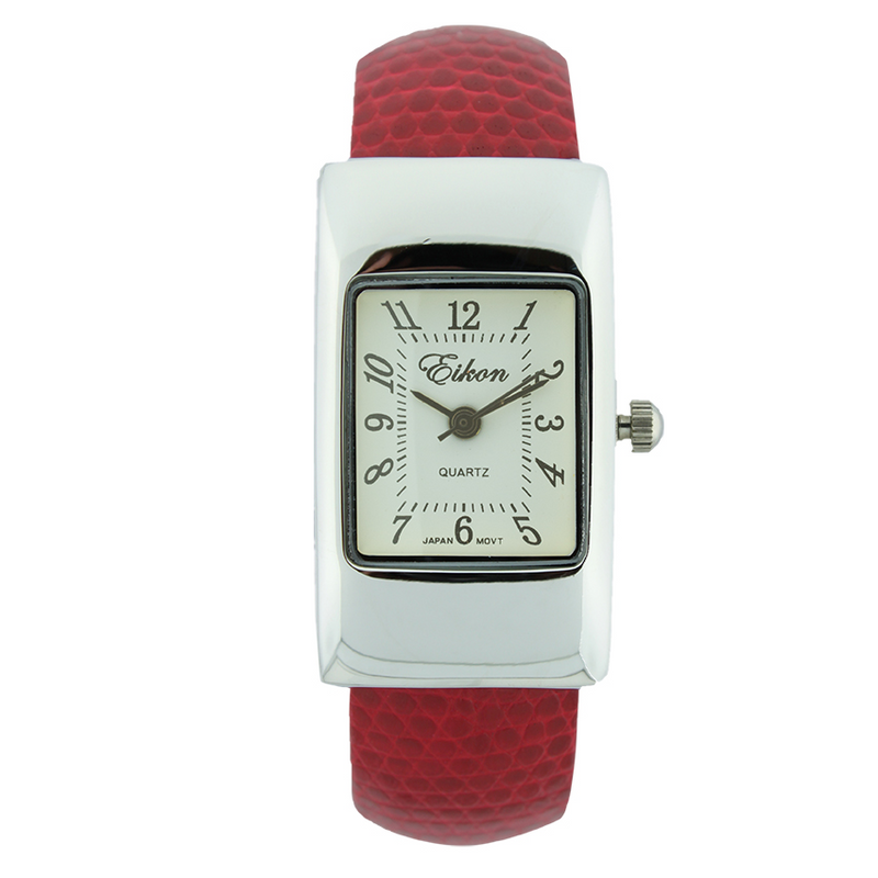 Rectangle Plain Face Hard Plastic Cuff Watch