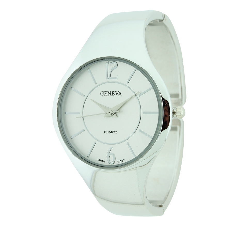 MATTE FINISH ROUND FACE CLASSIC CUFF WATCH