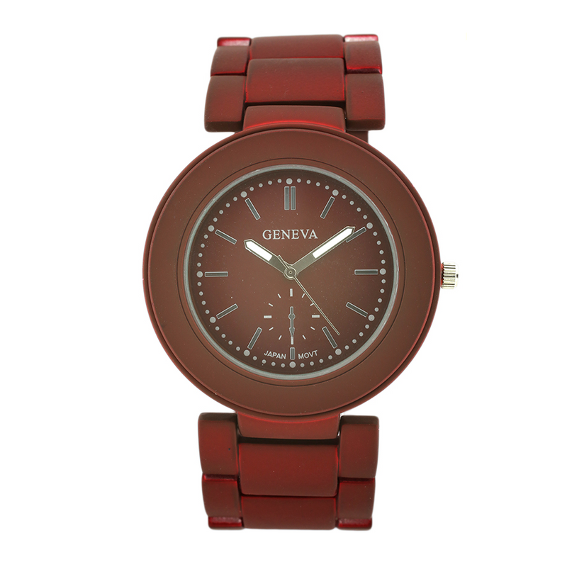 Matte Finish Coating Blank Face Link Watch