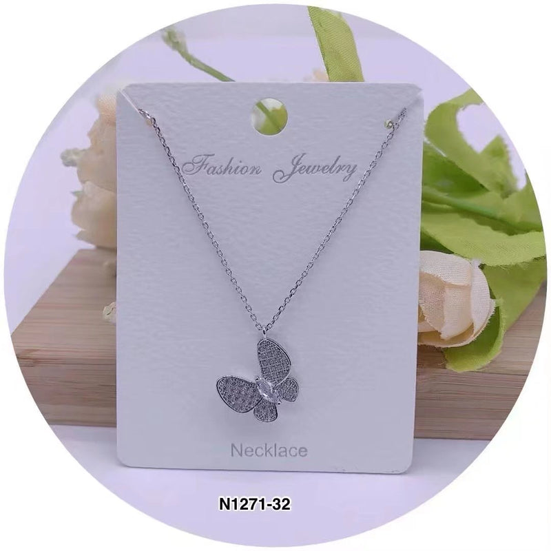 "Butterfly" Shape C.Z Crystal Necklace
